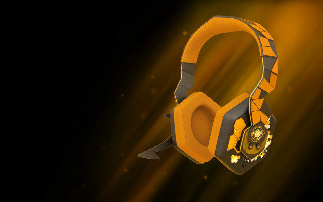 Headphones yellow black design concept free wallpaper - medium preview image