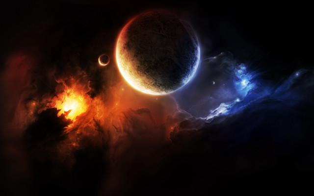 Space planet star fire embers free wallpaper - medium preview image