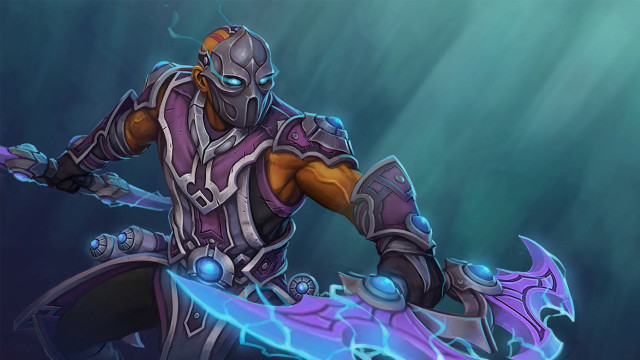 Purple suit man sword glowing free wallpaper - medium preview image
