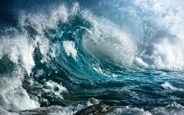 Crashing wave ocean shore night free wallpaper - medium preview image