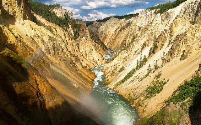 River canyon mountains rainbow sunny free wallpaper - medium preview image