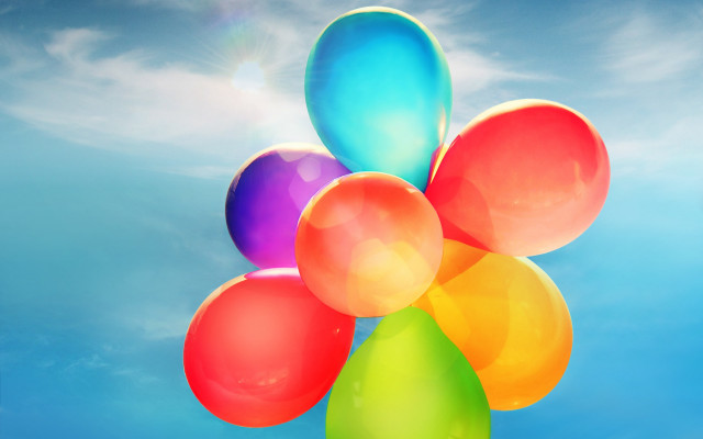 Balloons sunny day blue sky free wallpaper - medium preview image