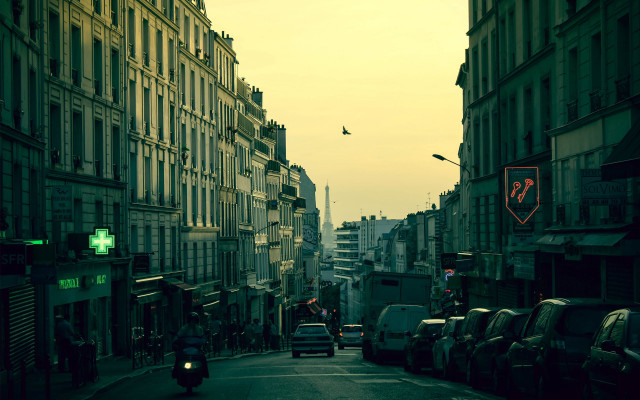 Cityscape motorcycle architecture bridge sky free wallpaper - medium preview image