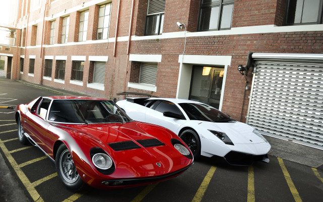 Two cars parking lot garage free wallpaper - medium preview image