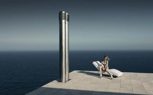 Surrealist sculpture ocean horizon woman free wallpaper - medium preview image