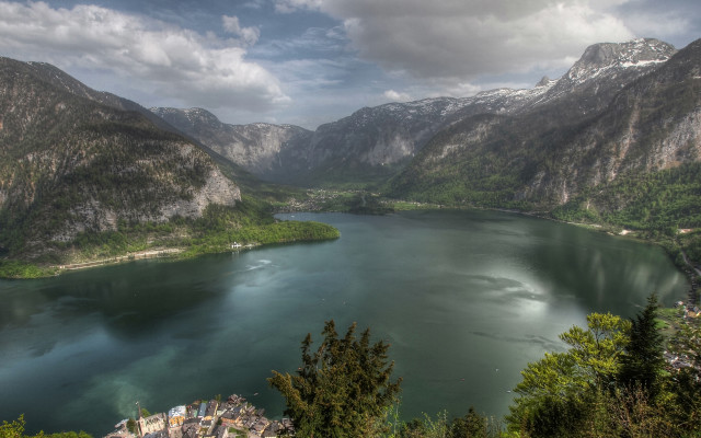 Lake mountains trees cloudy sky #49 free wallpaper - medium preview image