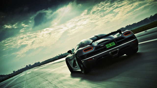 Sports car road cloudy sky free wallpaper - medium preview image