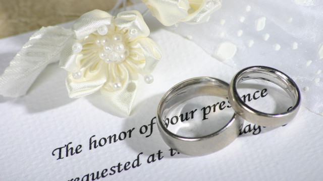 Wedding rings flower paper marriage free wallpaper - medium preview image