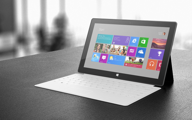 Tablet wooden table keyboard mouse free wallpaper - medium preview image