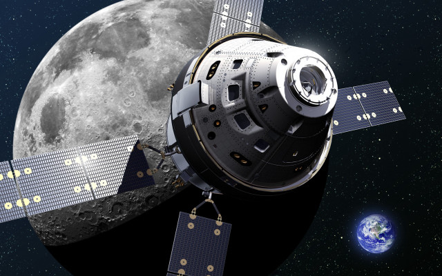 Satellite moon space art astronaut free wallpaper - medium preview image
