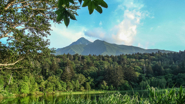 Adawalker mountainlake trees clouds artsandcrafts free wallpaper - medium preview image