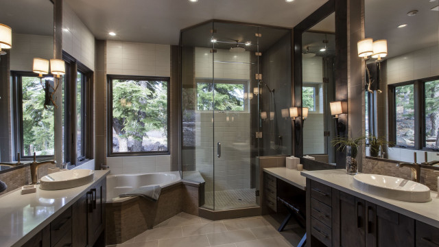 Bathroom large tub two sinks free wallpaper - medium preview image