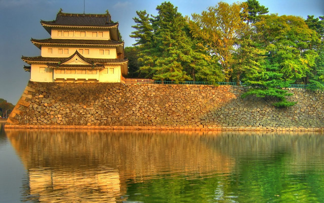 Castle lake forest hill bridge free wallpaper - medium preview image