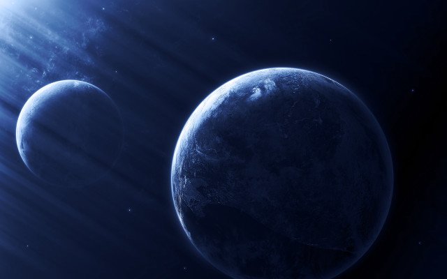 Planets moon stars galaxy matte free wallpaper - medium preview image