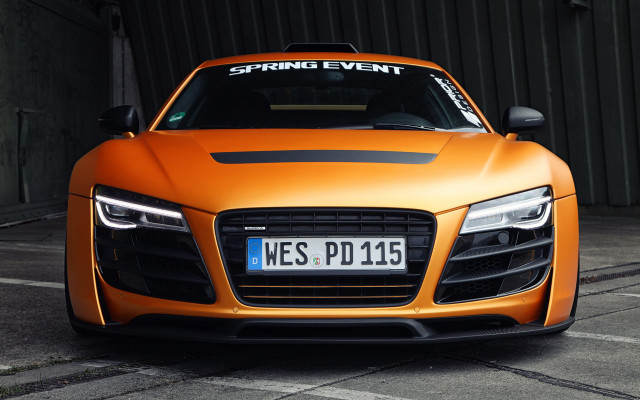 Bright orange sports car parked #2 free wallpaper - medium preview image