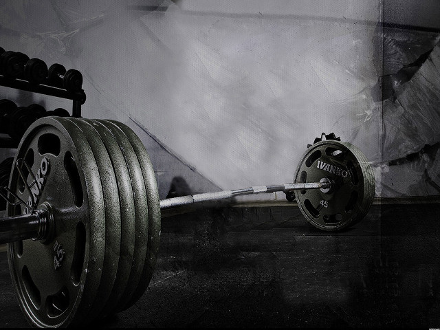 Barbell weight plate gym black free wallpaper - medium preview image