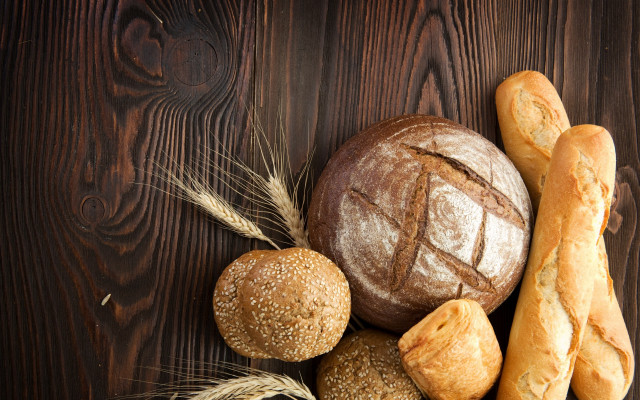 Breads rolls table wooden background #2 free wallpaper - medium preview image