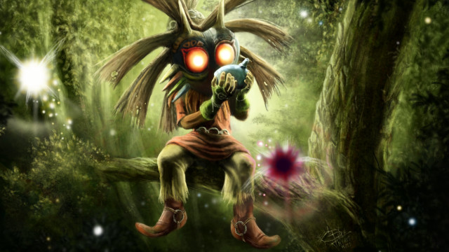 Glowing mask man forest night free wallpaper - medium preview image