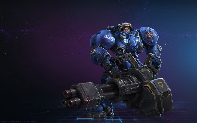 Blue robot large arm helmet free wallpaper - medium preview image