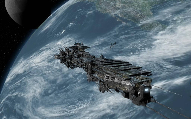 Space station earth moon satellite #2 free wallpaper - medium preview image