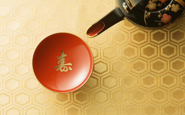 Teapot cup gold background red free wallpaper - medium preview image