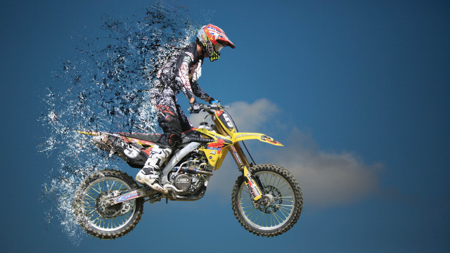 Dirtbike water air matte clock free wallpaper - medium preview image