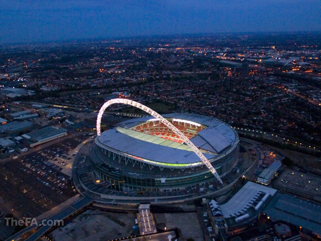 Aerial night stadium curved roof free wallpaper - medium preview image