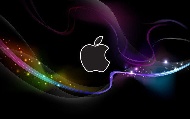 Apple logo wave light abstract free wallpaper - medium preview image