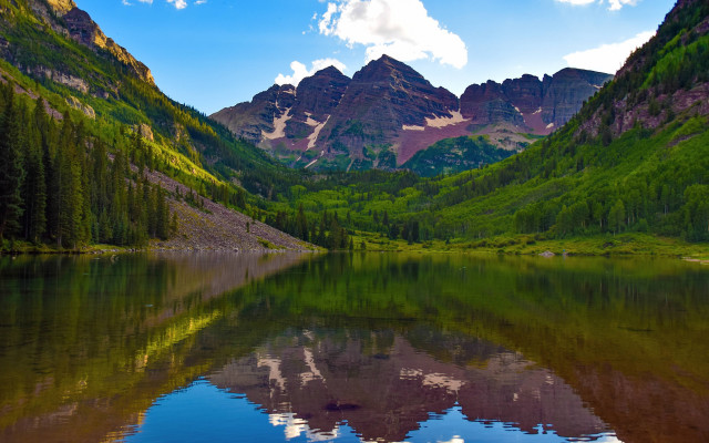 Mountain lake reflection trees sky #9 free wallpaper - medium preview image