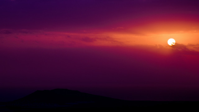 Sunset plane mountains mystical colors free wallpaper - medium preview image