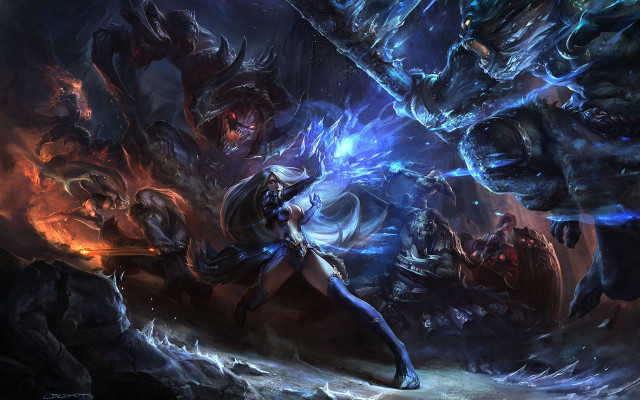 Woman white dress sword cave free wallpaper - medium preview image