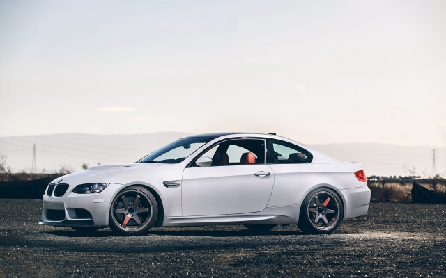 White car dirt road mountains free wallpaper - medium preview image