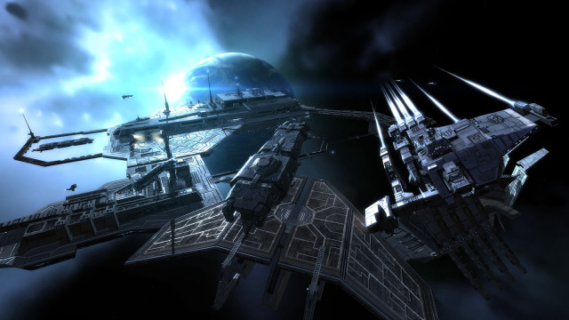 Futuristic space station satellite base free wallpaper - medium preview image