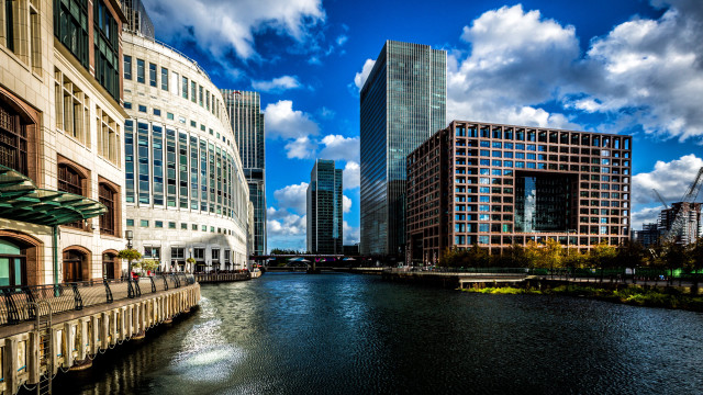 River city buildings bridge sky free wallpaper - medium preview image