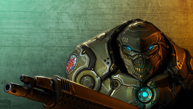 Robot gun biomechanical steampunk scifi free wallpaper - medium preview image