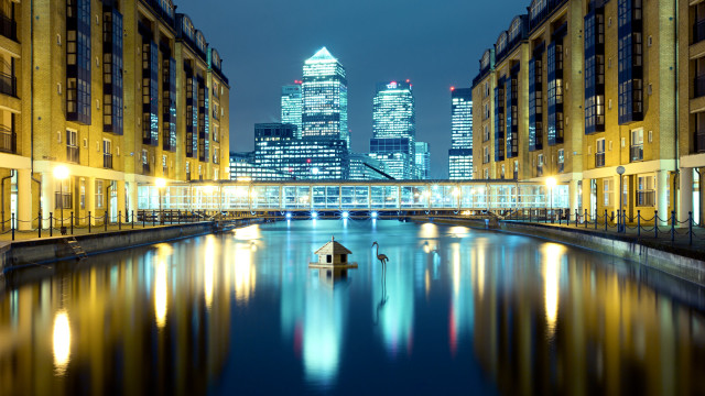 City river night lights buildings #3 free wallpaper - medium preview image
