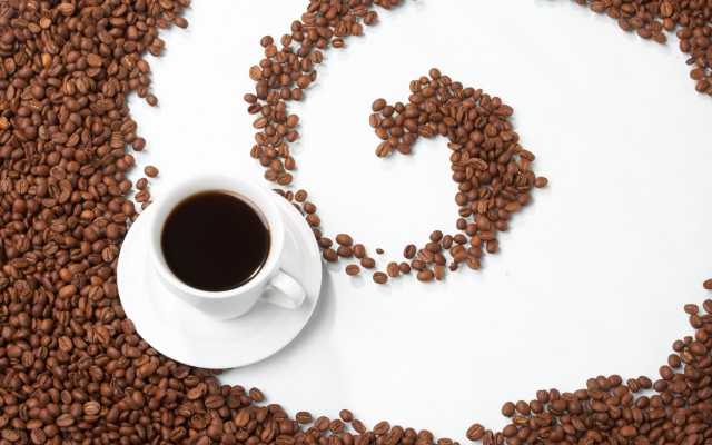 Coffee beans spiral cup conceptual free wallpaper - medium preview image
