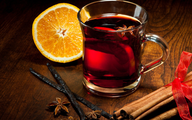 Tea cinnamon orange slice stilllife free wallpaper - medium preview image