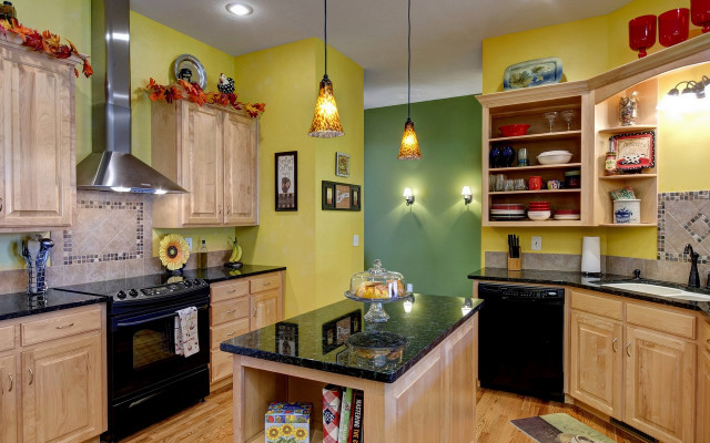 Kitchen black stove arts crafts free wallpaper - medium preview image