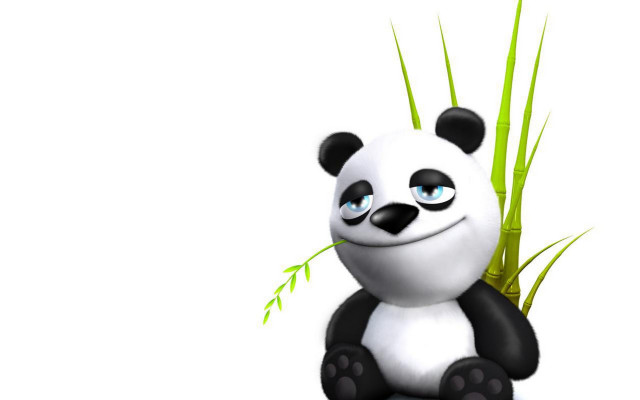 Panda bamboo plant blueeyes smile free wallpaper - medium preview image