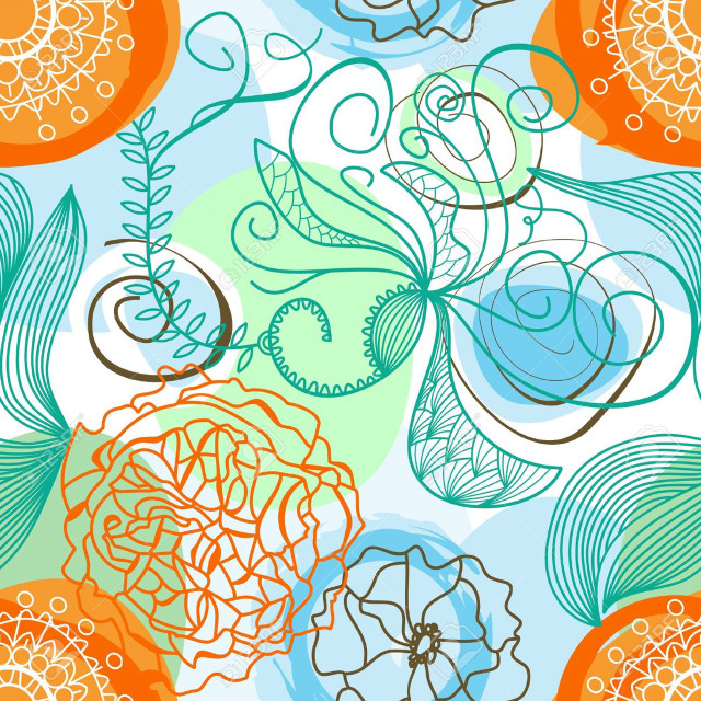 Colorful floral swirls leaves summer free wallpaper - medium preview image