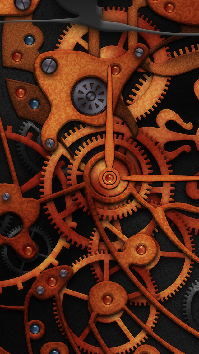 Clock gears closeup steampunk kinetic free wallpaper - medium preview image