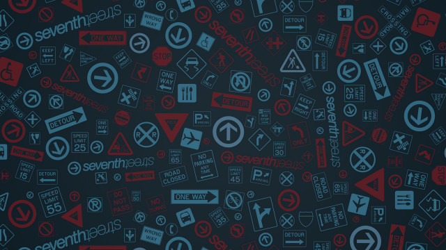 Signs arrows puzzle typographic robotic free wallpaper - medium preview image
