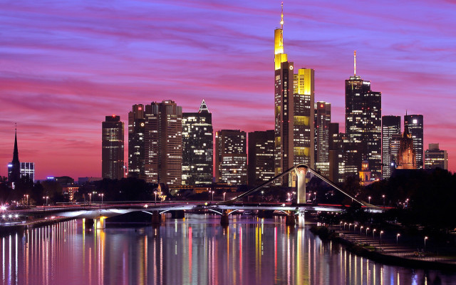 City skyline bridge river night #65 free wallpaper - medium preview image