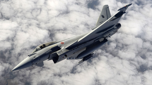 Fighter jet clouds daytime red free wallpaper - medium preview image