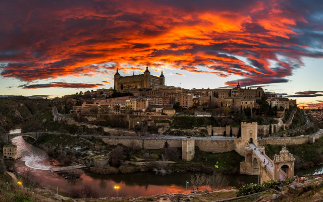 Castle hill river sunset clouds free wallpaper - medium preview image