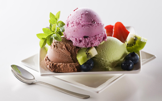 Ice cream fruit spoon white #2 free wallpaper - medium preview image
