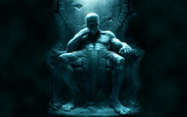 Man wings light behind fantasy free wallpaper - medium preview image