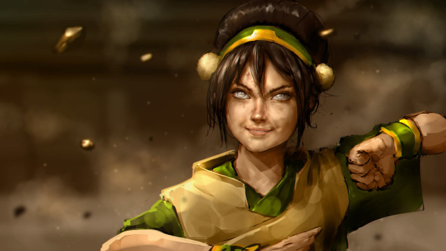 Woman green yellow outfit pointing free wallpaper - medium preview image