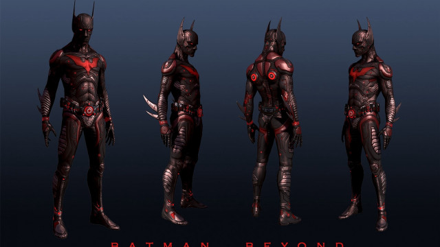 Batman beyond red accents glowing free wallpaper - medium preview image